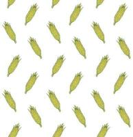 Vector seamless pattern of hand drawn sketch corn