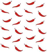 Vector seamless pattern of red chilly pepper