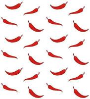 Vector seamless pattern of red chilly pepper