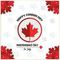 Happy Canada Day background with the red maple leaf. vector illustration.