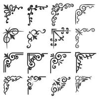 Vector illustration of decorative corner frame set. Set Hand Draw of Corners Different Shapes Flower Decoration Vector Design Doodle Sketch Style For Wedding And Banner