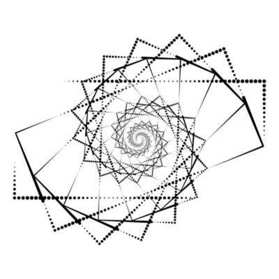 geometric abstract rectangular shape from lines and dots