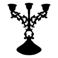 candlestick in a classic style with a black silhouette for design vector