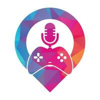 Game podcast and gps shape concept logo design. vector