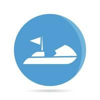 speed boat in blue circle button vector