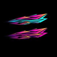 Racing Car decal wrap design. Graphic abstract livery designs for Racing vector