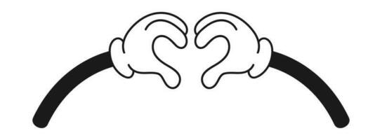 Hand gesture in shape of heart. Cartoon illustration of message of love. Valentine s day and expression of love for you. vector