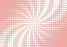 Halftone dots with wavy rays on abstract pink and white background. Comic pop art style with sunburst rays. vector