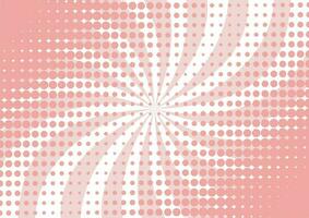 Halftone dots with wavy rays on abstract pink and white background. Comic pop art style with sunburst rays. vector