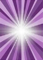 Vector pop art background in a trend violet color with radial lines and dots