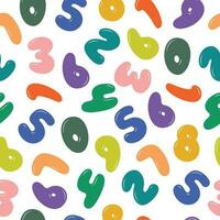 Pattern with numbers. Cartoon numbers. Seamless pattern with bright numbers. vector