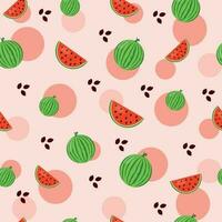 Seamless pattern with watermelon. Vector design for fabric, packaging. Summer pattern.