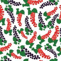 Pattern with currant. Seamless pattern with red and black currants. vector