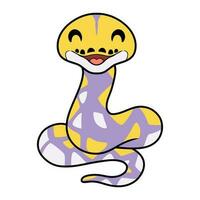 Cute lavender reticulated python cartoon vector