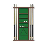 Pool billiards cue rack with balls and triangle vector