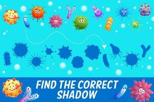 Find correct shadow of virus or microbe cells vector