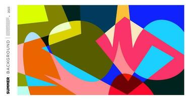 Vector abstract colorful  dynamic geometric pattern background illustration for summer 2023