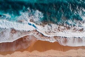 Natural dynamic composition with top view of the beach background design. Abstract 3d illustration. photo