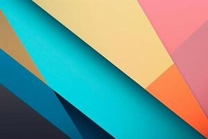 3d illustration of flat shapes and the structure of layered cardboard. Abstract colorful material design background. photo
