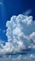 Blue sky white clouds vertical background photo