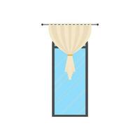 Panoramic window with blinds. Isolated. Flat style. vector