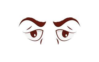 Calm eyes in flat style. Vector illustration. Isolated on white background.