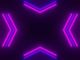 Abstract Blue and pink neon glow-in-the-dark background image with copy space at the center, 3D Rendering photo