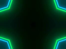 Abstract Blue and green neon glow-in-the-dark background image with copy space at the center, 3D Rendering photo