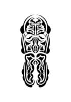 Face in the style of ancient tribes. Tattoo patterns. Isolated. Vector illustration.