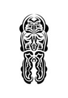 Face in the style of ancient tribes. Tattoo patterns. Isolated. Vector illustration.