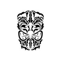 Pattern mask. Black tattoo in the style of the ancient tribes. Simple style. Vector over white background.