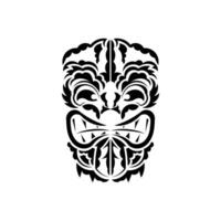 Pattern mask. Black tattoo in the style of the ancient tribes. Simple style. Vector over white background.