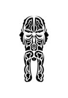 Mask in the style of the ancient tribes. Tattoo patterns. Flat style. Vector illustration.