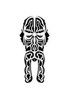 Mask in the style of the ancient tribes. Tattoo patterns. Flat style. Vector illustration.