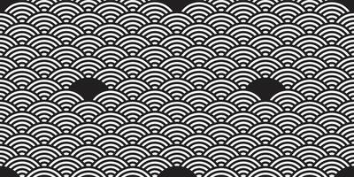 japan ocean wave seamless pattern abstract background isolated repeat wallpaper vector