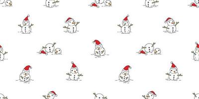 Snowman seamless pattern vector Christmas scarf isolated cartoon tile background wallpaper doodle