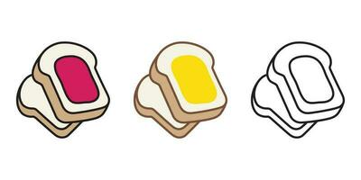 un pan vector comida panadería hornear mermelada dibujos animados personaje ilustración