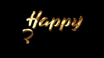 Happy Birthday Handwritten Animated Text in Gold Color. Great for birthday wishes or opening videos for greetings on special days