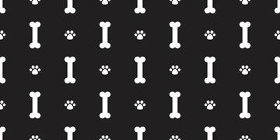 Dog Bone Seamless pattern dog paw vector bulldog puppy background wallpaper black