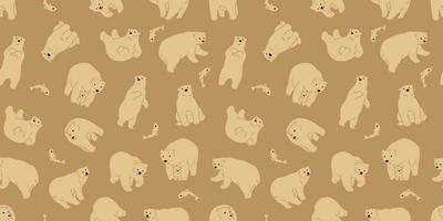 bear seamless pattern polar bear vector panda teddy isolated background repeat brown