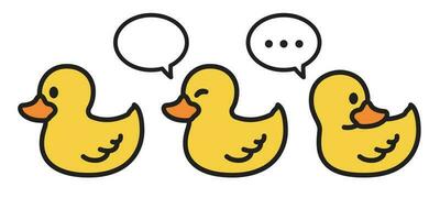 duck vector icon logo cartoon character rubber duck illustration bird farm animal symbol clip art doodle yellow