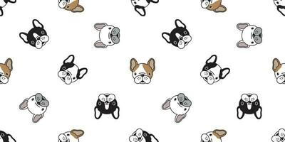 Dog seamless pattern vector french bulldog pug scarf isolated wallpaper repeat background