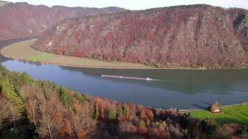 Cargo Pusher Transport Boat on a River Moving Freight and Goods video