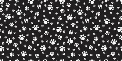 Dog Paw Seamless pattern vector Cat Paw puppy kitten doodle icon isolated wallpaper background black