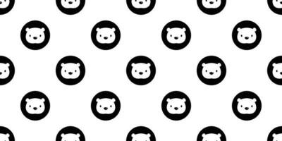 Bear seamless pattern vector polar bear panda polka dot isolated background illustration cartoon