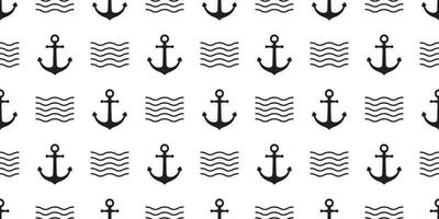 Anchor Seamless Pattern vector boat pirate helm nautical maritime wave tropical summer beach ocean tile background scarf isolated repeat wallpaper