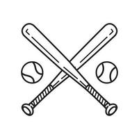 béisbol vector icono logo béisbol murciélago dibujos animados ilustración símbolo clipart