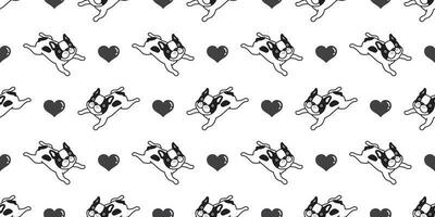 Dog seamless pattern vector french bulldog isolated cartoon puppy heart valentine doodle background wallpaper