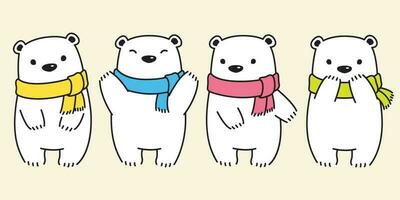 bear vector polar bear panda logo icon scarf kid illustration character cartoon doodle