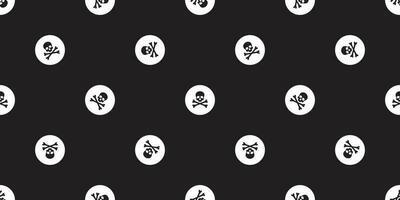 pirate seamless pattern crossbones vector Halloween skull polka dot tile background repeat wallpaper isolated